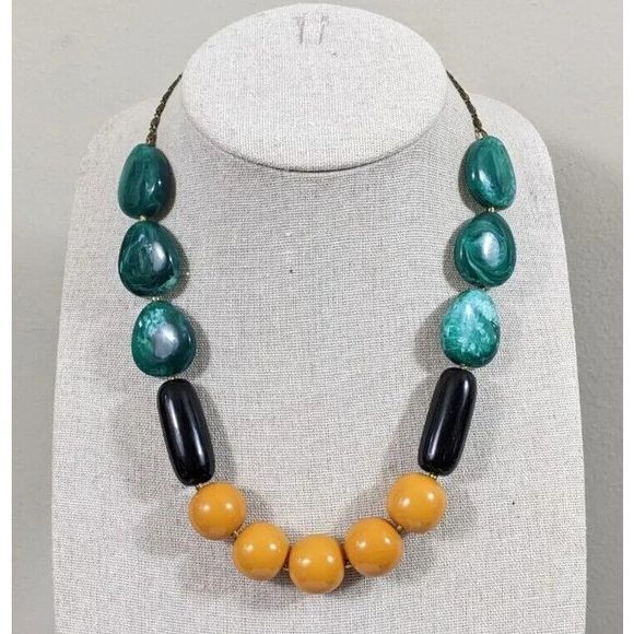 Vintage Beaded Chunky Plastic Necklace - Picture 1 of 4